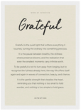 Grateful Word of Intention Framed print 21x29.7 cm / 8x12" White frame Linen paper