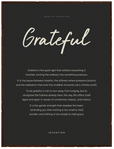 Grateful Word of Intention Framed print 30x40 cm / 12x16″ Dark wood frame Carbon paper