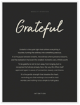 Grateful Word of Intention Framed print 30x40 cm / 12x16″ White frame Carbon paper