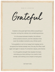 Grateful Word of Intention Framed print 30x40 cm / 12x16″ Wood frame Linen paper