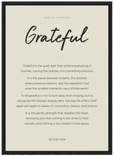 Grateful Word of Intention Framed print A3 (29.7 x 42 cm) Black frame Linen paper