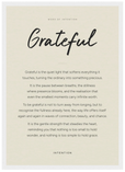 Grateful Word of Intention Framed print A3 (29.7 x 42 cm) White frame Linen paper