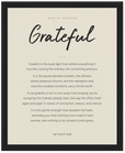 Grateful Word of Intention Framed print 40x50 cm / 16x20″ Black frame Linen paper