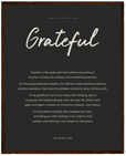 Grateful Word of Intention Framed print 40x50 cm / 16x20″ Dark wood frame Carbon paper