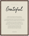 Grateful Word of Intention Framed print 40x50 cm / 16x20″ Dark wood frame Linen paper