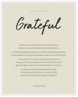 Grateful Word of Intention Framed print 40x50 cm / 16x20″ White frame Linen paper