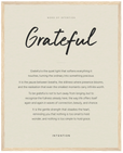 Grateful Word of Intention Framed print 40x50 cm / 16x20″ Wood frame Linen paper