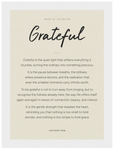 Grateful Word of Intention Framed print A2 (42 x 59.4 cm) White frame Linen paper