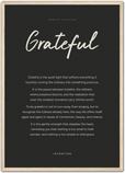 Grateful Word of Intention Framed print A2 (42 x 59.4 cm) Wood frame Carbon paper