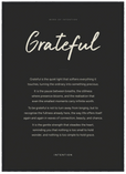 Grateful Word of Intention Framed print 50x70 cm / 20x28″ Black frame Carbon paper