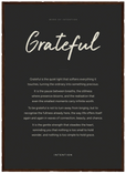 Grateful Word of Intention Framed print 50x70 cm / 20x28″ Dark wood frame Carbon paper