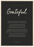 Grateful Word of Intention Framed print 50x70 cm / 20x28″ Wood frame Carbon paper