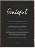 Grateful Word of Intention Framed print A1 (59.4 x 84.1 cm) Dark wood frame Carbon paper