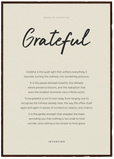Grateful Word of Intention Framed print A1 (59.4 x 84.1 cm) Dark wood frame Linen paper