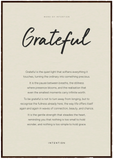 Grateful Word of Intention Framed print 70x100 cm / 28x40″ Dark wood frame Linen paper