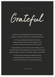 Grateful Word of Intention Framed print 70x100 cm / 28x40″ White frame Carbon paper
