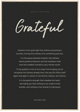 Grateful Word of Intention Framed print 70x100 cm / 28x40″ Wood frame Carbon paper