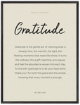 Gratitude Word of Intention Framed print 60x80 cm / 24x32″ Black frame Linen paper