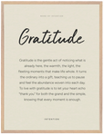 Gratitude Word of Intention Framed print 60x80 cm / 24x32″ Wood frame Linen paper