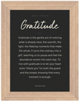 Gratitude Word of Intention Framed print 13x18 cm / 5x7″ Wood frame Carbon paper