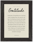 Gratitude Word of Intention Framed print 21x29.7 cm / 8x12" Black frame Linen paper