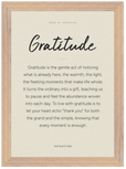 Gratitude Word of Intention Framed print 21x29.7 cm / 8x12" Wood frame Linen paper