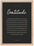 Gratitude Word of Intention Framed print A3 (29.7 x 42 cm) Wood frame Carbon paper