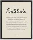 Gratitude Word of Intention Framed print 40x50 cm / 16x20″ Black frame Linen paper