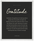 Gratitude Word of Intention Framed print 40x50 cm / 16x20″ White frame Carbon paper