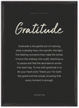 Gratitude Word of Intention Framed print A2 (42 x 59.4 cm) Black frame Carbon paper