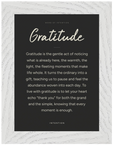 Gratitude Word of Intention Framed print A2 (42 x 59.4 cm) White frame Carbon paper