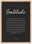 Gratitude Word of Intention Framed print A2 (42 x 59.4 cm) Wood frame Carbon paper