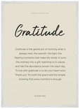 Gratitude Word of Intention Framed print 50x70 cm / 20x28″ White frame Linen paper