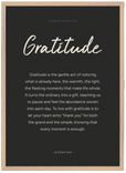 Gratitude Word of Intention Framed print 50x70 cm / 20x28″ Wood frame Carbon paper
