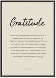 Gratitude Word of Intention Framed print A1 (59.4 x 84.1 cm) Black frame Linen paper