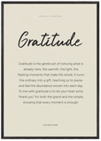 Gratitude Word of Intention Framed print 70x100 cm / 28x40″ Black frame Linen paper
