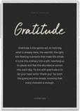 Gratitude Word of Intention Framed print 70x100 cm / 28x40″ White frame Carbon paper