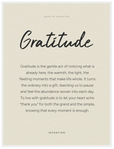 Gratitude Word of Intention Framed print 60x80 cm / 24x32″ White frame Linen paper