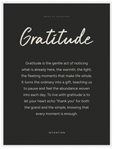 Gratitude Word of Intention Framed print 60x80 cm / 24x32″ White frame Carbon paper