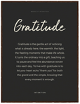Gratitude Word of Intention Framed print 60x80 cm / 24x32″ Dark wood frame Carbon paper