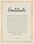 Gratitude Word of Intention Framed print 13x18 cm / 5x7″ Wood frame Linen paper