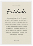 Gratitude Word of Intention Framed print 21x29.7 cm / 8x12" White frame Linen paper