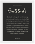 Gratitude Word of Intention Framed print 30x40 cm / 12x16″ White frame Carbon paper