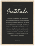 Gratitude Word of Intention Framed print 30x40 cm / 12x16″ Wood frame Carbon paper