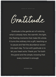 Gratitude Word of Intention Framed print A3 (29.7 x 42 cm) Black frame Carbon paper