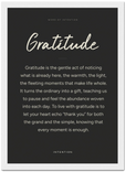 Gratitude Word of Intention Framed print A3 (29.7 x 42 cm) White frame Carbon paper