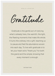 Gratitude Word of Intention Framed print A3 (29.7 x 42 cm) White frame Linen paper