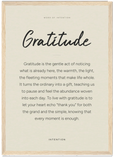 Gratitude Word of Intention Framed print A3 (29.7 x 42 cm) Wood frame Linen paper