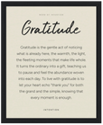 Gratitude Word of Intention Framed print 40x50 cm / 16x20″ Black frame Linen paper