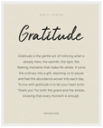 Gratitude Word of Intention Framed print 40x50 cm / 16x20″ White frame Linen paper